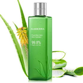 Aloderma front bottle shot showing clean packaging and organic benefit