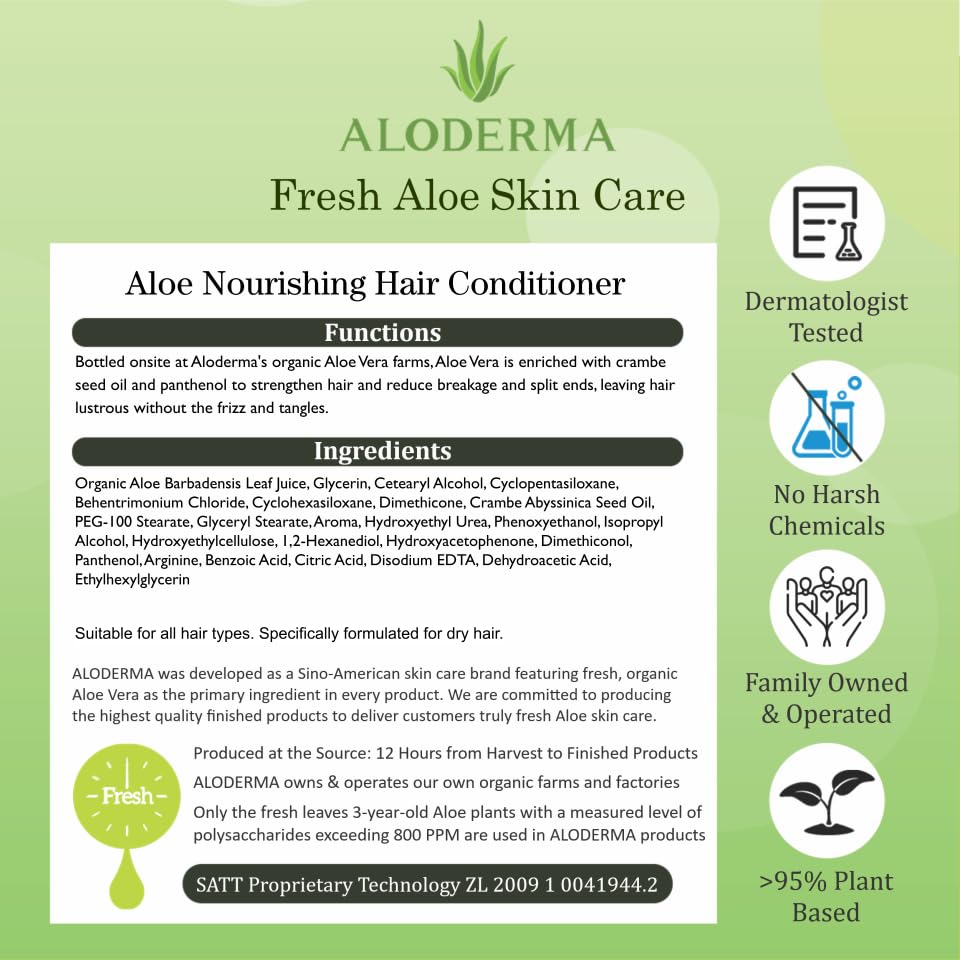 Aloderma hair before and after using conditioner for shine