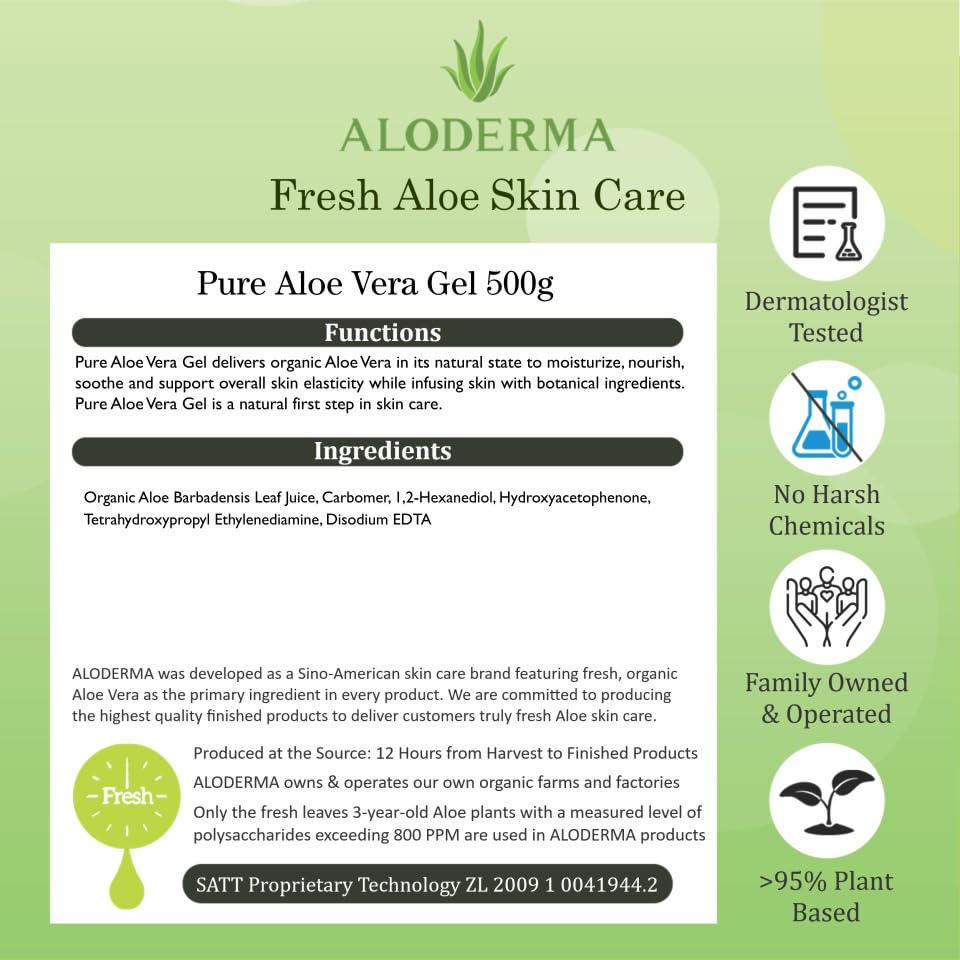 Aloderma used on hair to tame frizz and add lightweight shine