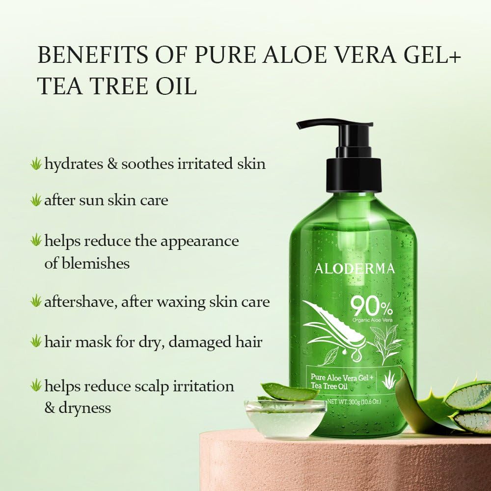 Aloderma pump dispensing gel demonstrating easy one-hand use