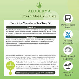 Aloderma used as aftershave at sink for calming post-shave skin