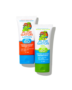 Aloe Gator used by hiker outdoors demonstrating broad-spectrum protection