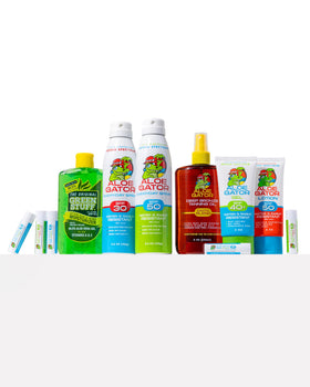 Aloe Gator size comparison in hand to highlight portable, travel-friendly tube