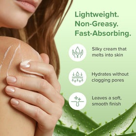 Aloe Infusion applied to forearm demonstrating calming hydration benefit