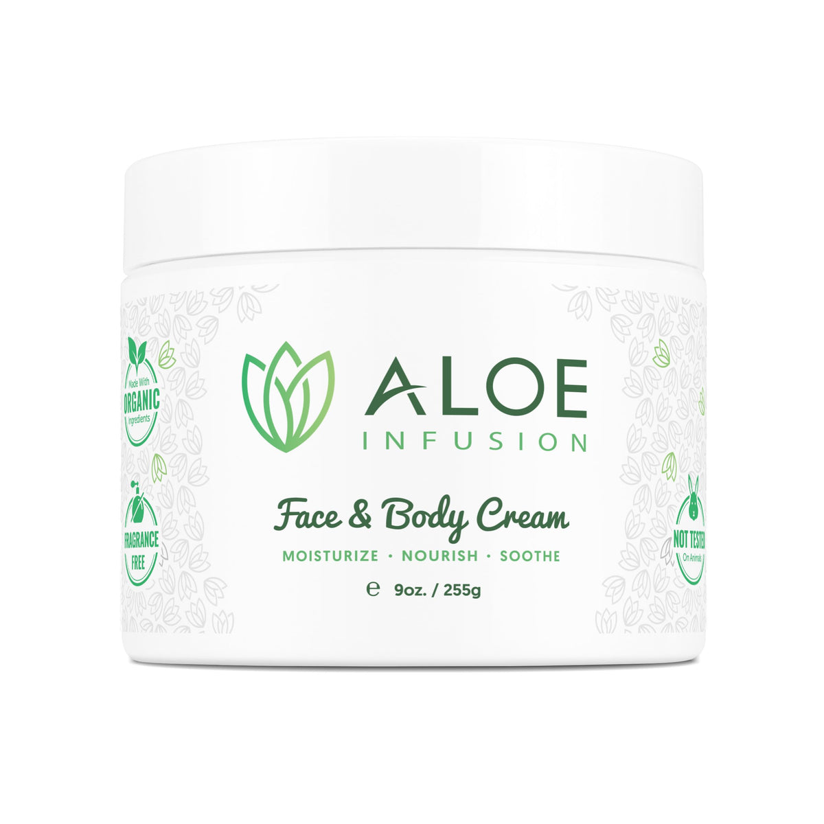 Aloe Infusion front jar showing clean packaging and hydration benefit