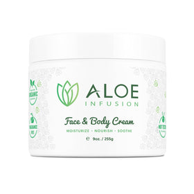 Aloe Infusion front jar showing clean packaging and hydration benefit