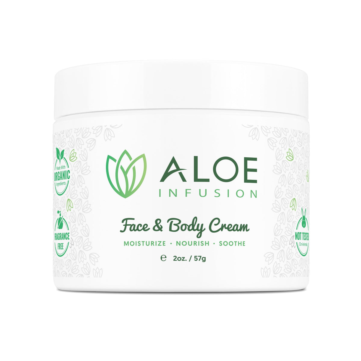 Aloe Infusion front jar showing label and clean design for quick identification