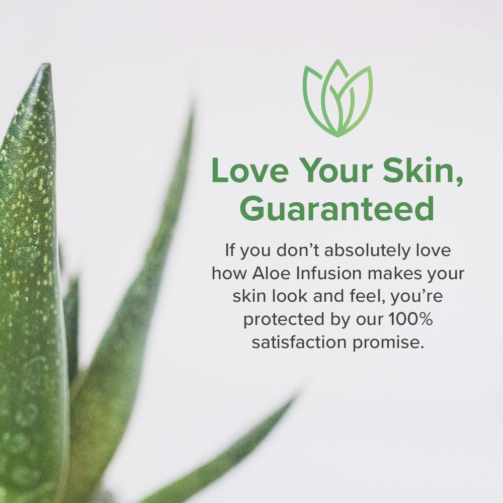 Aloe Infusion on bathroom shelf in lifestyle scene showing daily routine use