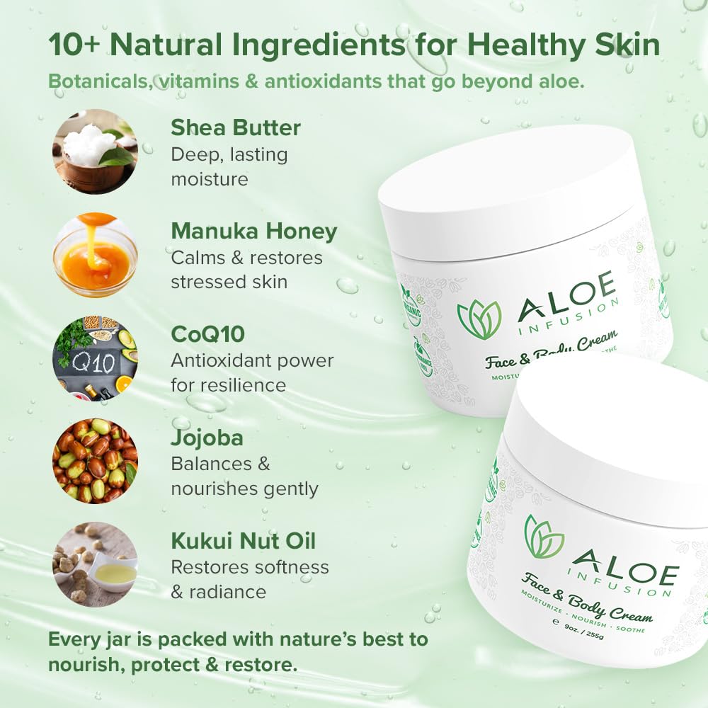 Aloe Infusion with manuka honey detail emphasizing soothing benefit