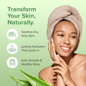 Aloe Infusion cream texture close-up illustrating fast absorption benefit