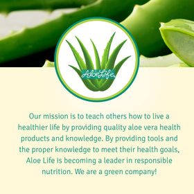Aloe Life ingredient label featuring whole-leaf aloe and botanical extracts