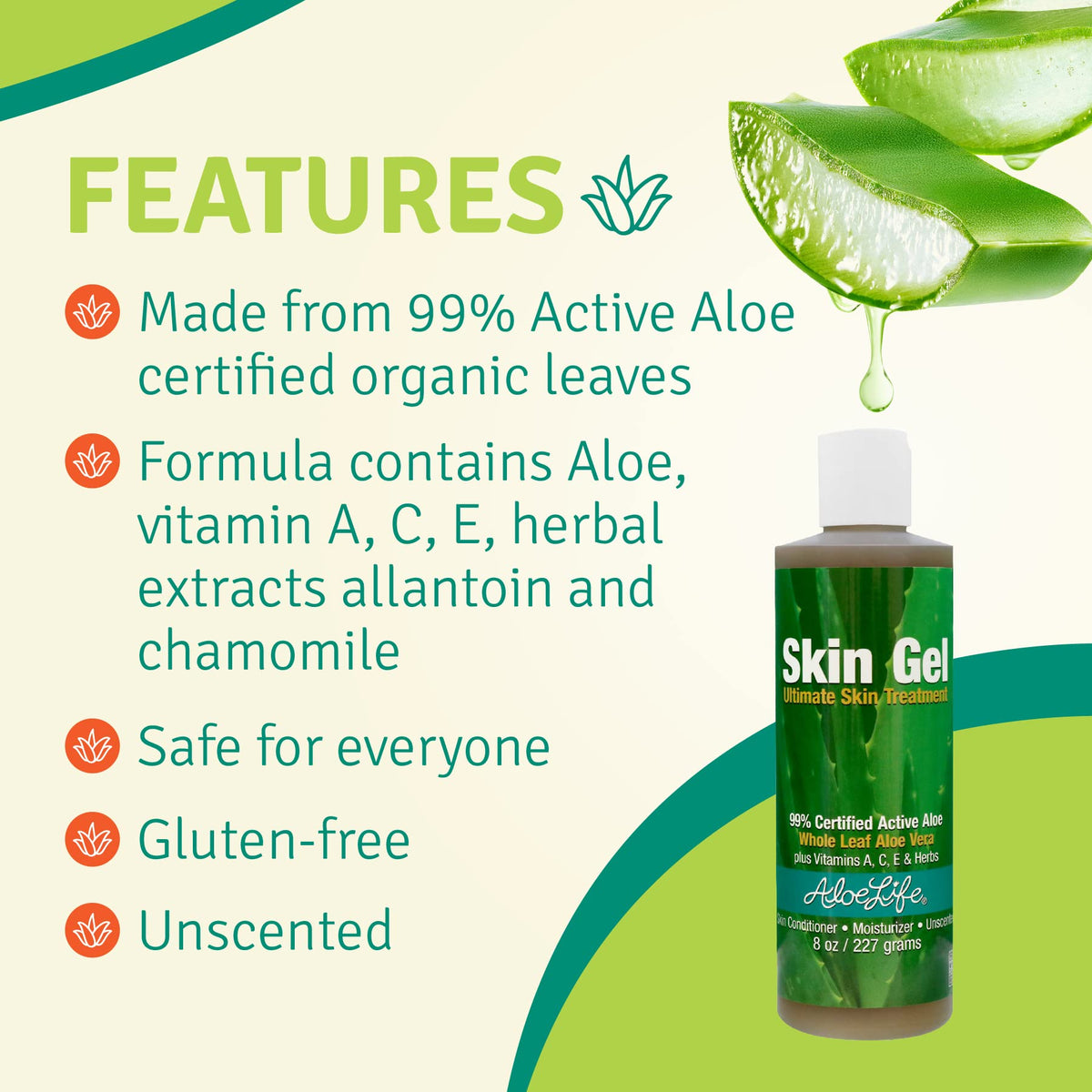 Aloe Life used on scalp and hair to show conditioning and calming effect