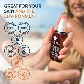 Aloe Up applied on arm revealing lightweight, non-greasy finish