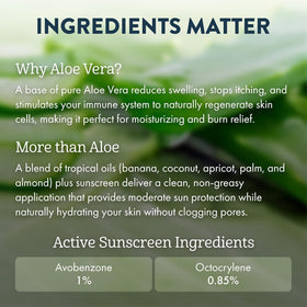 ALOE UP bottle beside aloe leaf showing natural ingredient benefit