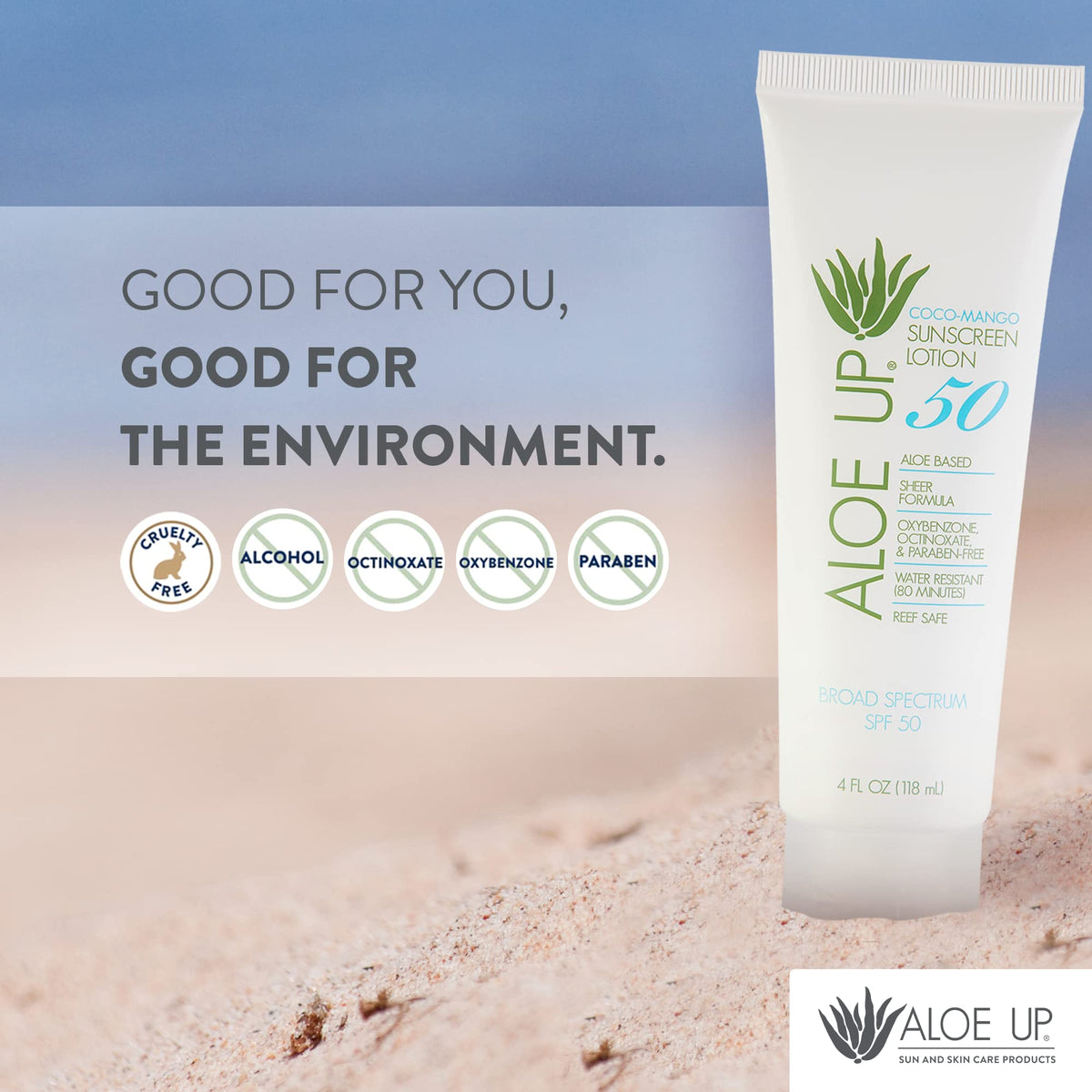 Aloe Up coco mango visual suggesting fragrance and skin comfort