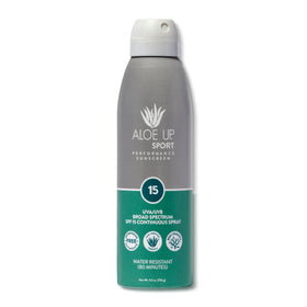 ALOE UP front packaging spray showing product and benefits