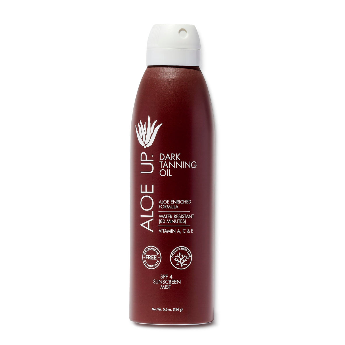 Aloe Up front bottle view showing clear dry oil and label benefit
