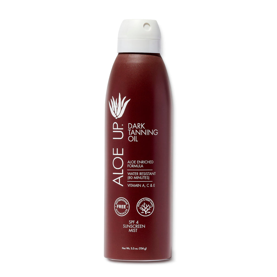 Aloe Up front bottle view showing clear dry oil and label benefit