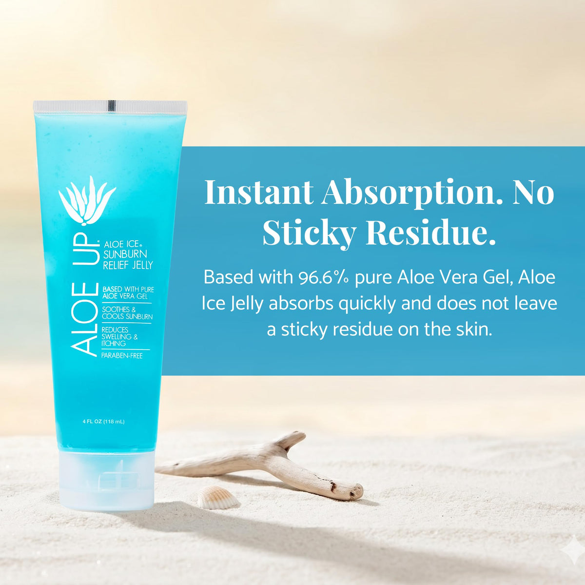 ALOE UP label close-up showing 96.6% aloe ingredient detail