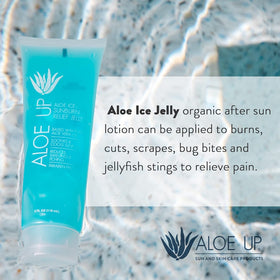 ALOE UP next to travel towel for size comparison, brand convenient portability