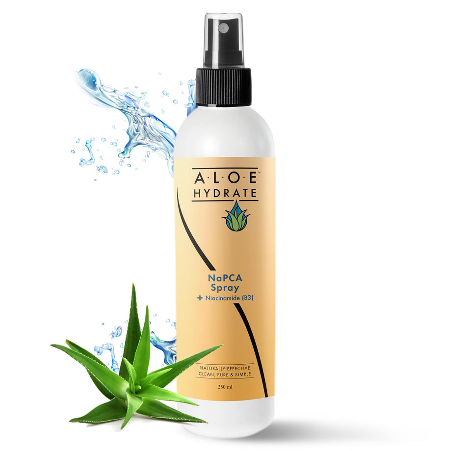 AloeHydrate front label showing product benefits and clear branding
