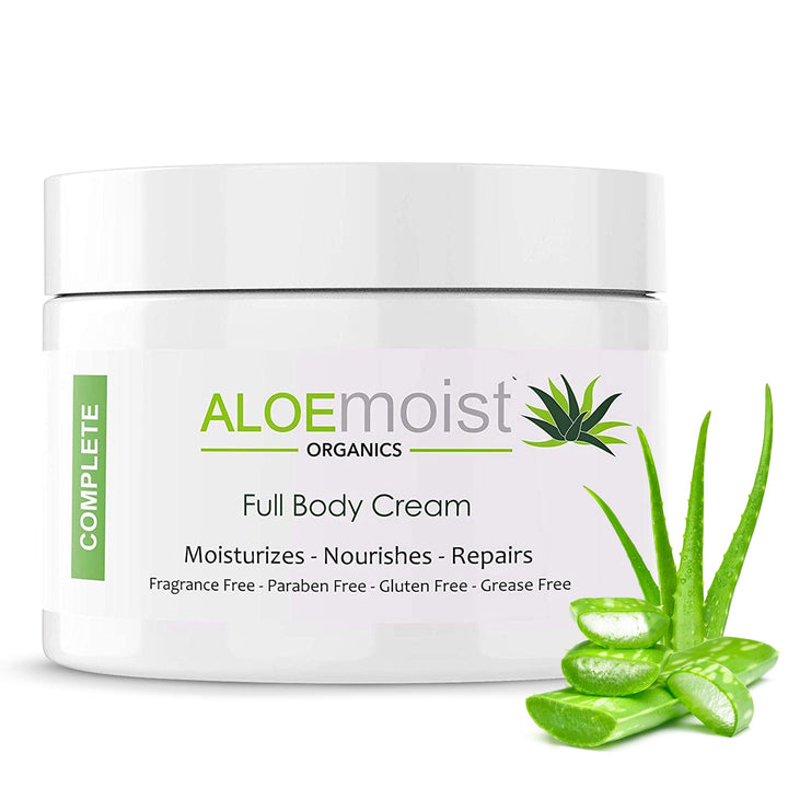 AloeMoist front jar showing packaging and size with calming benefit