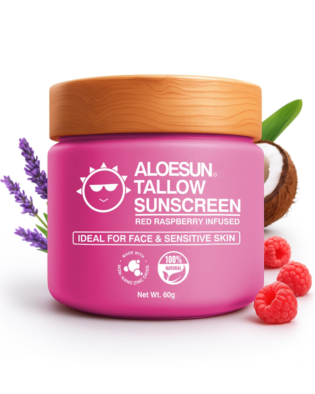 ALOESUN front packaging showing 2.12 oz travel sunscreen for easy carrying