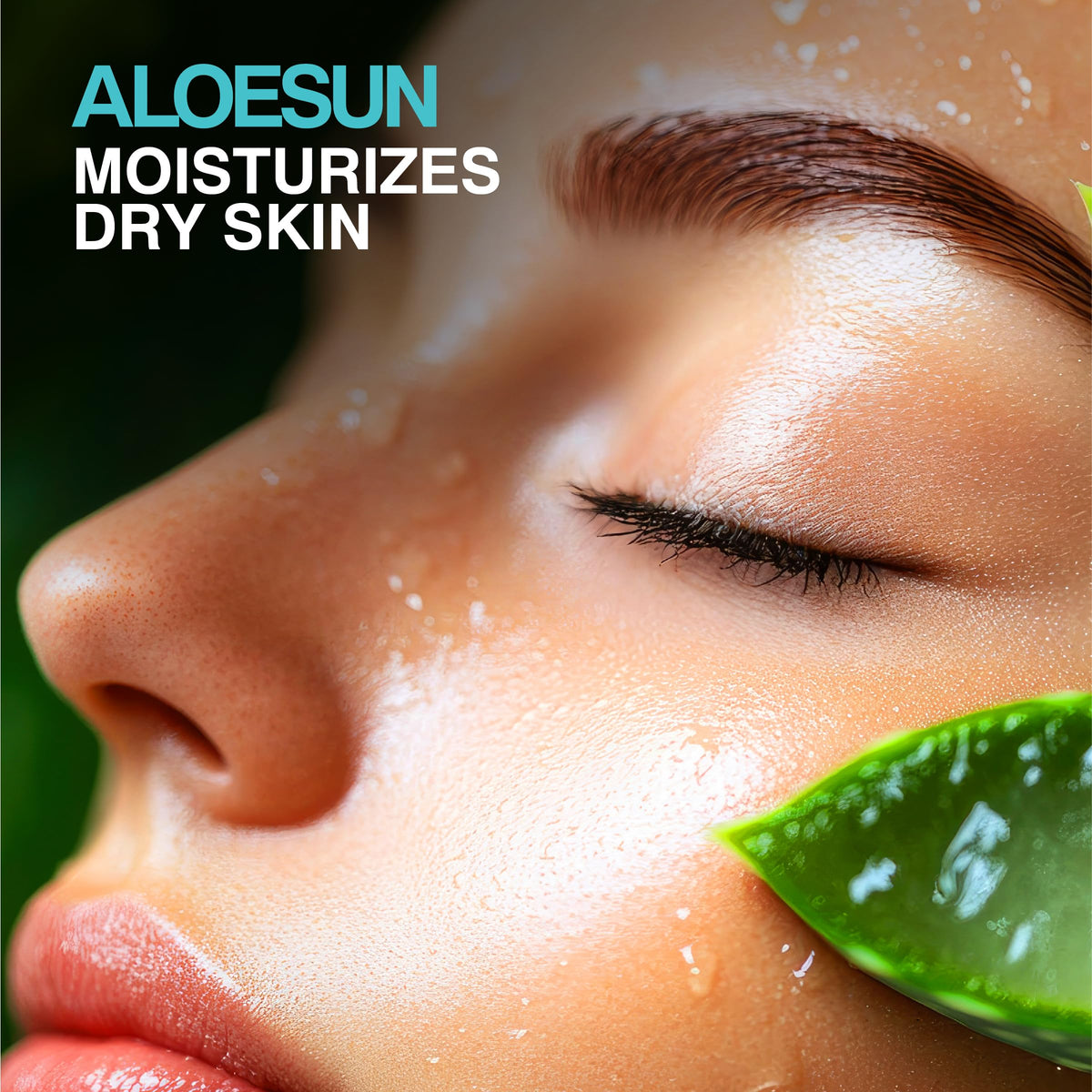 ALOESUN ingredients label close-up showing organic aloe and pure lavender benefit