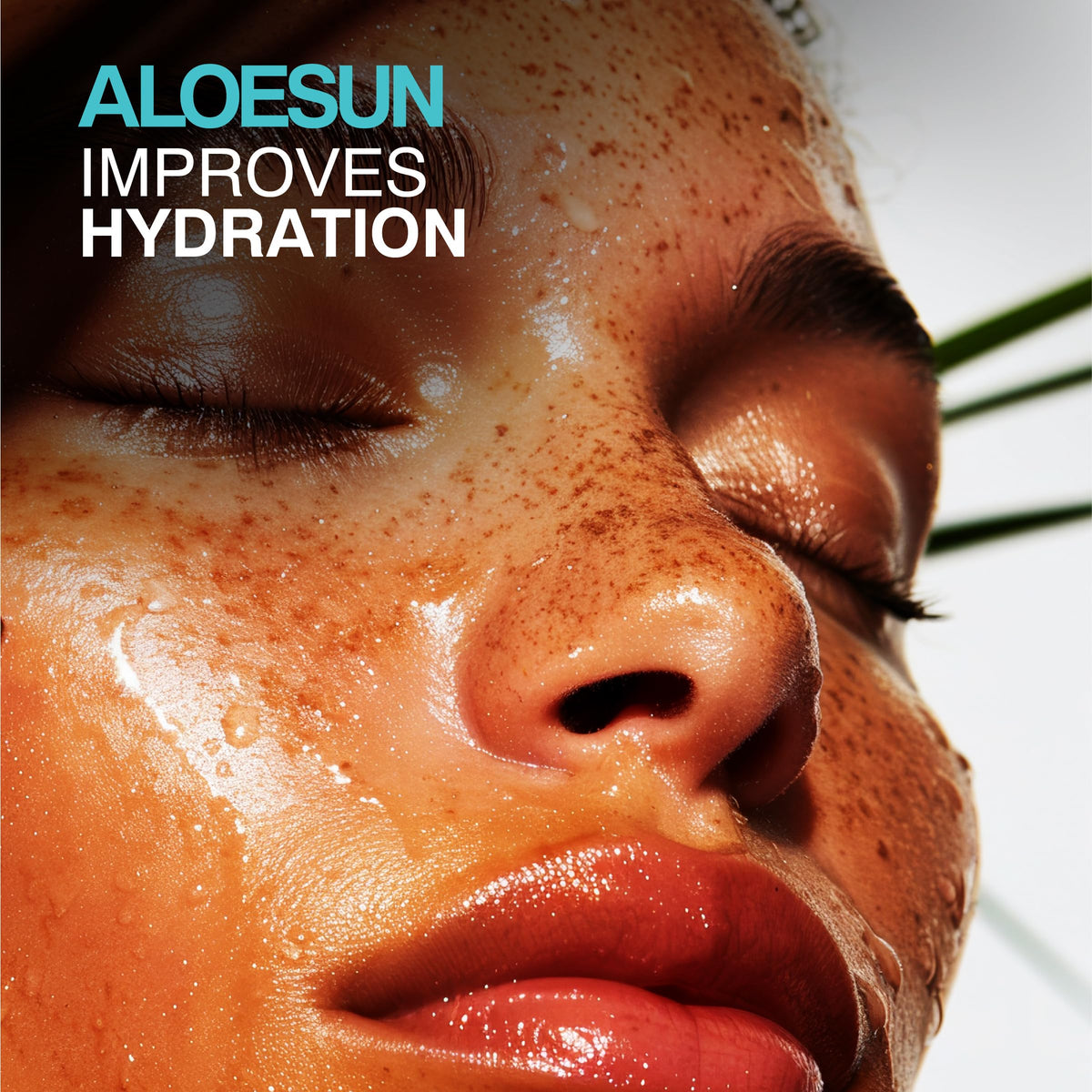 Person spraying ALOESUN in hand showing cooling refreshment benefit