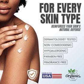 Alozera being applied to forearm demonstrating soothing hydration benefit