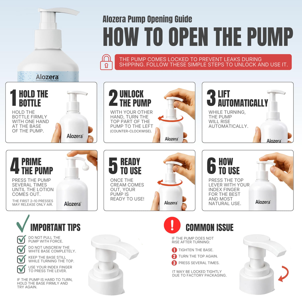 Alozera bottle on bathroom counter showing daily-routine convenience benefit