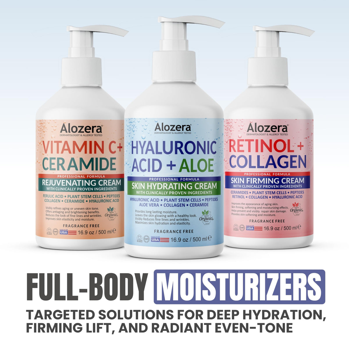 Alozera rubbed on forearm showing nourishing hydration and smoothness