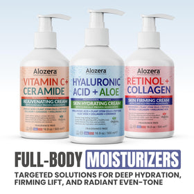 Alozera rubbed on forearm showing nourishing hydration and smoothness