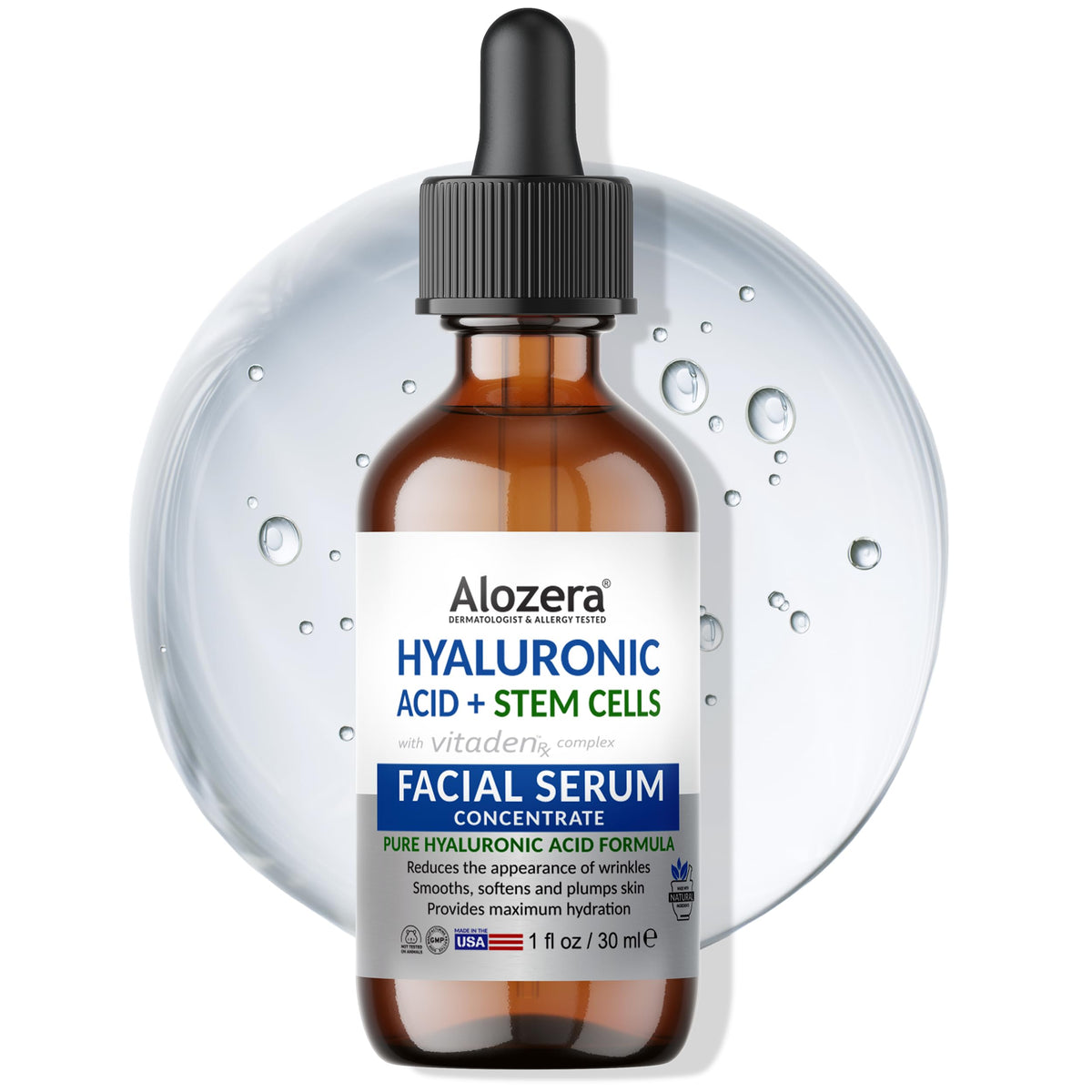 Alozera front bottle shot showing clean design and hydrating benefits