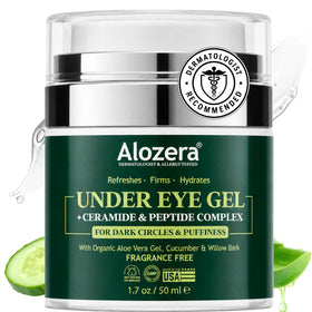 Alozera front package showing tube and branding with clear benefit