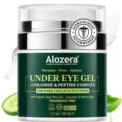 Alozera front package showing tube and branding with clear benefit
