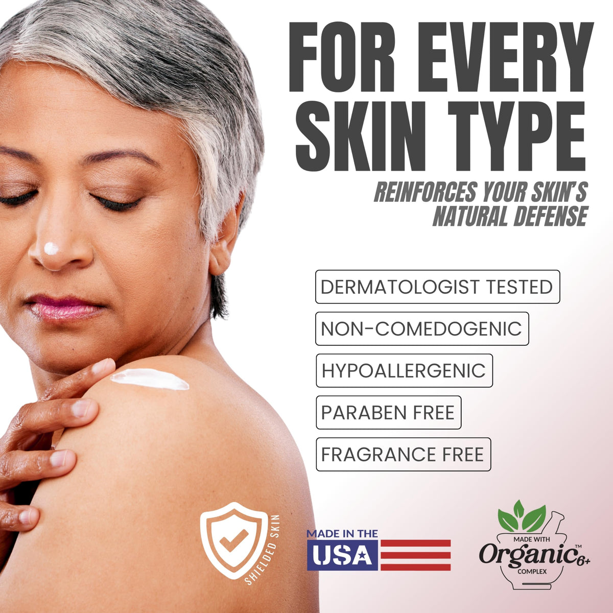 alozera hand applying lotion to arm for firmer, smoother-looking skin