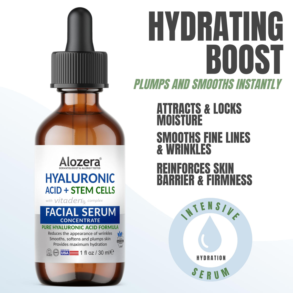 Alozera serum texture closeup highlighting lightweight smooth absorption