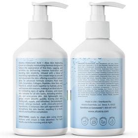 Alozera next to hand showing 16.9 oz scale and travel-friendly benefit