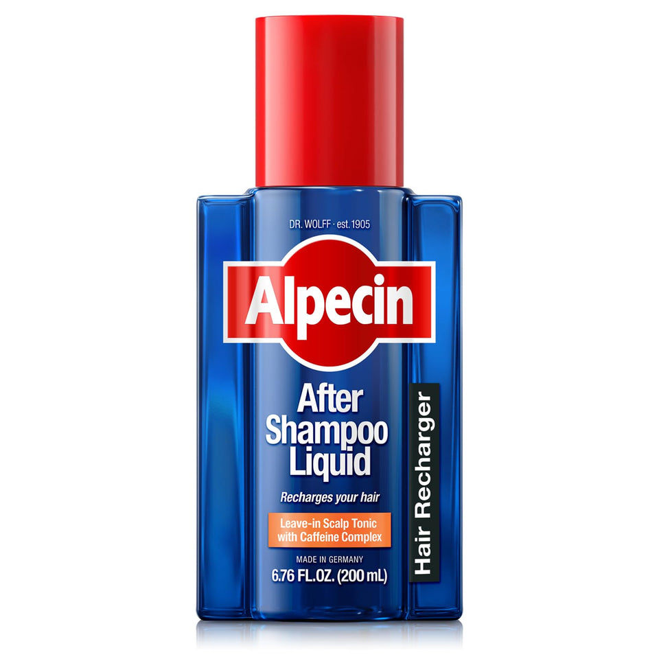 Alpecin bottle front packaging showing product name and size for quick recognition