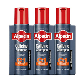 Alpecin bottle front packaging showing label and size, brand clarity and confidence