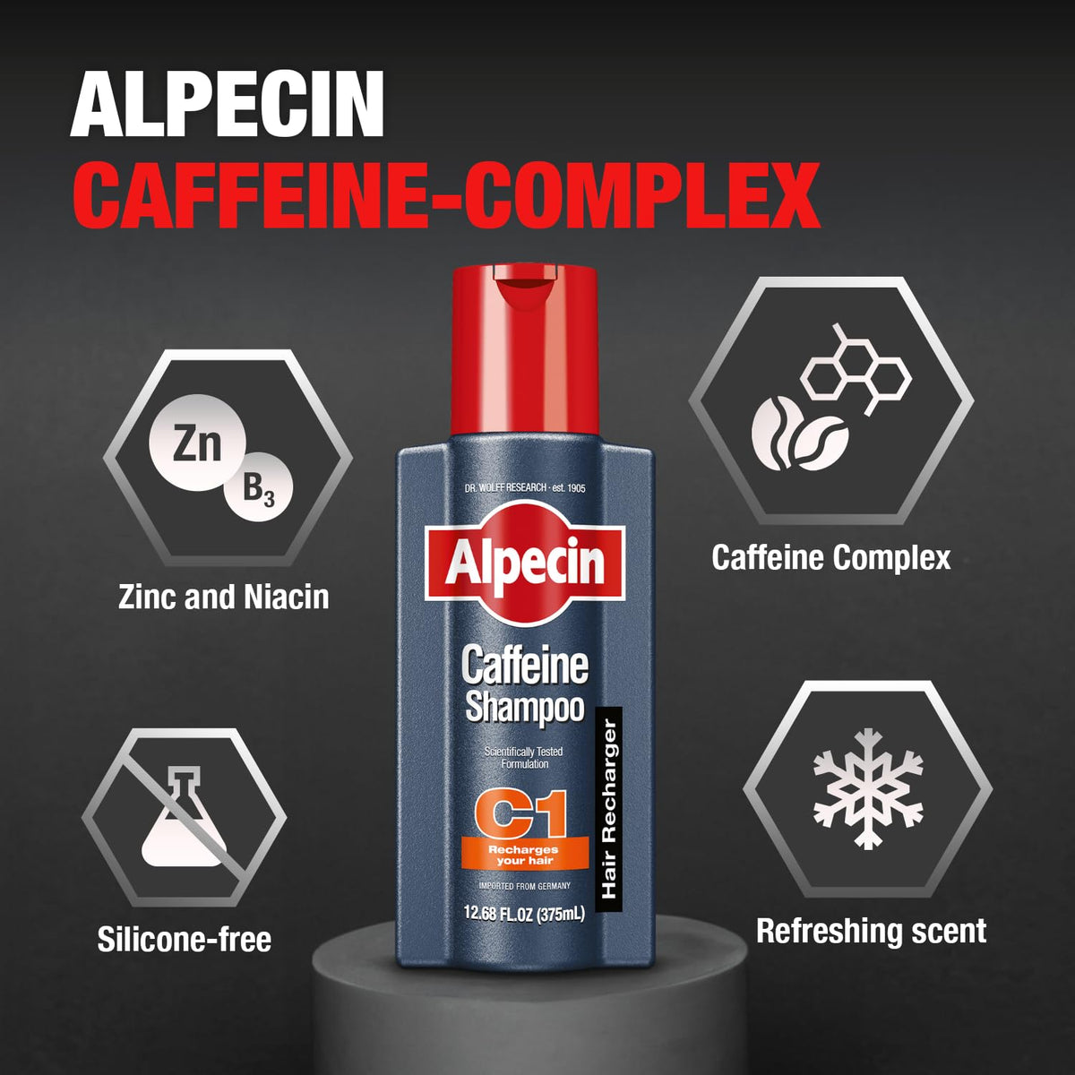 Close-up of Alpecin C1 shampoo texture and lather illustrating clean scalp benefit