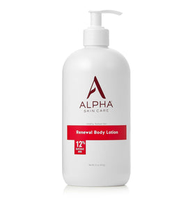 Alpha bottle front view showing 23 oz label and AHA benefits