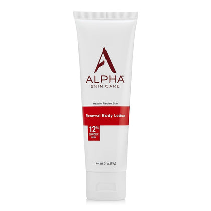 Alpha front packaging showing 12% glycolic for smoother skin