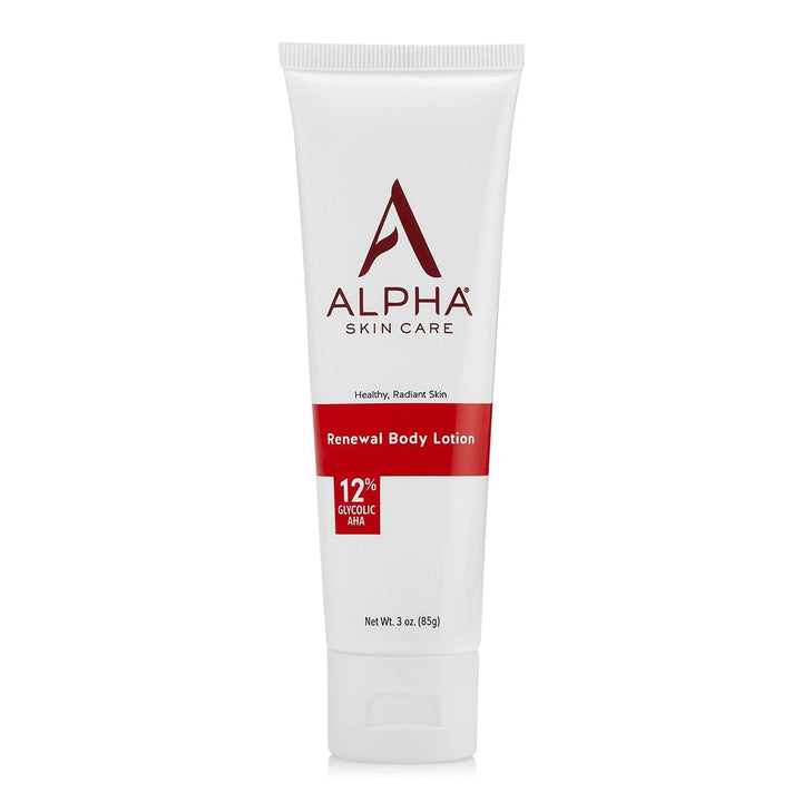 Alpha front packaging showing 12% glycolic for smoother skin