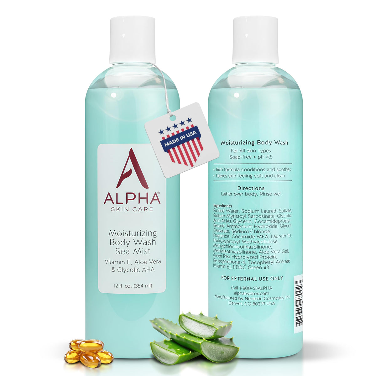 Alpha bottle beside ruler for 12 oz scale clarity and travel-friendly benefit