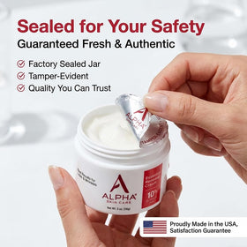 Alpha cream with sunscreen in morning routine illustrating sun protection benefit
