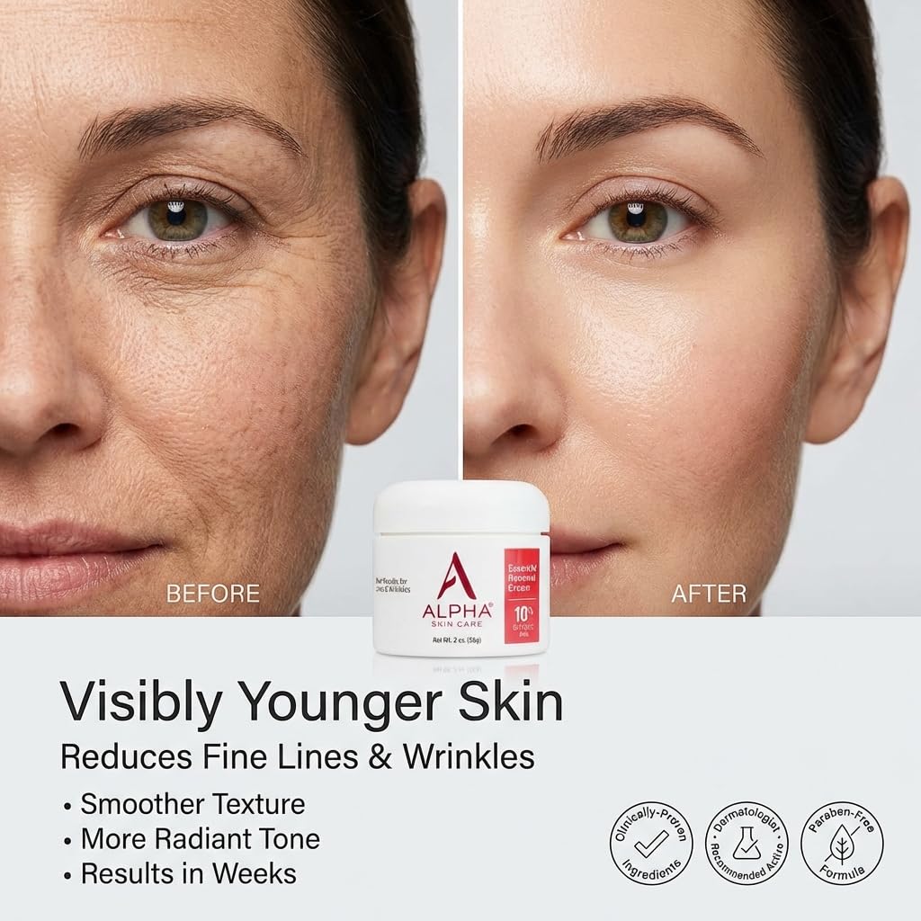 Alpha open jar texture close-up highlighting smooth cream for gentle exfoliation