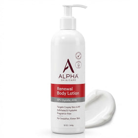Alpha front packaging showing 12% glycolic for smoother skin