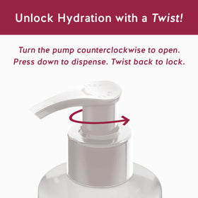 Alpha dispensing lotion from pump, demonstrates easy application and control